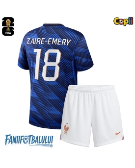 Franța Warren Zaire-Emery #18 Echipament de Fotbal Replică Mondial 2026 Copii Acasa (+ Șorturi)
